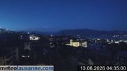 Archived webcam image showing Lausanne - Lac Léman on 13 Jun 2026 at 04:28