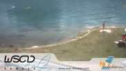 Archived webcam image showing Lago di Como - Domaso Beach on 14 Sep 2026 at 12:05