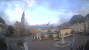 Archived webcam image showing Bozen - View Waltherplatz on 2 Aug 2026 at 06:28