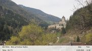 Archived webcam image showing View towards castle Taufers in South Tyrol on 12 Apr 2026 at 12:28