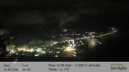 Archived webcam image showing View towards San Vigilio in South Tyrol at 1.500 m on 10 Jun 2026 at 00:22