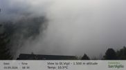 Archived webcam image showing View towards San Vigilio in South Tyrol at 1.500 m on 10 Sep 2026 at 08:50