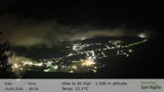 Archived webcam image showing View towards San Vigilio in South Tyrol at 1.500 m on 10 Sep 2026 at 00:50
