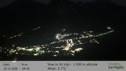 Archived webcam image showing View towards San Vigilio in South Tyrol at 1.500 m on 25 Oct 2026 at 04:24