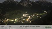 Archived webcam image showing View towards San Vigilio in South Tyrol at 1.500 m on 25 Oct 2026 at 02:24