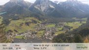 Archived webcam image showing View towards San Vigilio in South Tyrol at 1.500 m on 25 Oct 2026 at 10:24