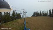 Archived webcam image showing Panorama Mountain Resort Mile 1 Express Lift on 9 Aug 2026 at 16:31