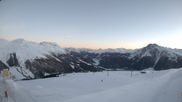 Archived webcam image showing Schöneben: Top Station Rojen Chair Lift on 28 Feb 2026 at 07:58