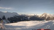Archived webcam image showing Schöneben: Top Station Rojen Chair Lift on 28 Feb 2026 at 18:58