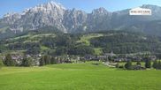 Archived webcam image showing Leogang Village on 25 Jun 2026 at 08:50