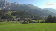 Archived webcam image showing Leogang Village on 13 Aug 2026 at 08:30