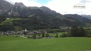 Archived webcam image showing Leogang Village on 22 Aug 2026 at 16:39