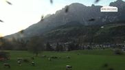 Archived webcam image showing Leogang Village on 3 Oct 2026 at 18:47