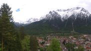 Archived webcam image showing Mittenwald - Kranzberg chair lift on 17 May 2026 at 12:51