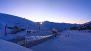 Archived webcam image showing Les 3 Vallées - Base station Val Thorens on 26 Feb 2026 at 18:01