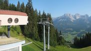 Archived webcam image showing Panorama Astberg - SkiWelt Wilder Kaiser on 3 Aug 2026 at 08:03