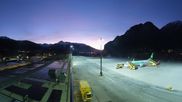 Archived webcam image showing Panoramic view of Innsbruck Airport on 26 Feb 2026 at 18:57