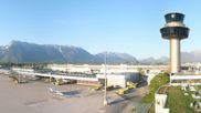 Archived webcam image showing Panoramic view of Salzburg Airport on 23 Apr 2026 at 07:34