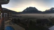 Archived webcam image showing Zugspitze view - Hotel Post on 9 Apr 2026 at 07:19