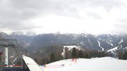 Archived webcam image showing Pian Pecei-Pra Martin lift - Fassa Valley on 14 Mar 2026 at 14:20