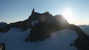 Archived webcam image showing Panoramic view Pointe Helbronner (11,358 ft) on 7 Jul 2026 at 07:59
