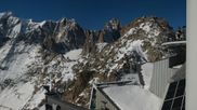 Archived webcam image showing Panoramic view Pointe Helbronner (11,358 ft) on 31 Oct 2026 at 12:58