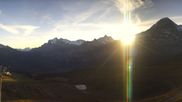 Archived webcam image showing Panorama from Männlichen mountain on 15 Oct 2026 at 08:42