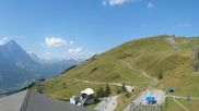 Archived webcam image showing Grindelwald First midway station on 14 Aug 2026 at 10:23