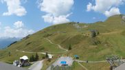 Archived webcam image showing Grindelwald First midway station on 14 Aug 2026 at 12:23
