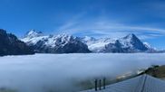 Archived webcam image showing Grindelwald First midway station on 29 Oct 2026 at 00:08