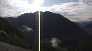 Archived webcam image showing Panoramic view: Checrouit and Courmayeur on 26 Jul 2026 at 08:33