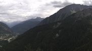 Archived webcam image showing Panoramic view: Checrouit and Courmayeur on 26 Jul 2026 at 14:33