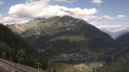 Archived webcam image showing Panoramic view: Checrouit and Courmayeur on 26 Jul 2026 at 18:33