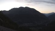 Archived webcam image showing Panoramic view: Checrouit and Courmayeur on 15 Aug 2026 at 06:31