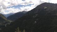 Archived webcam image showing Panoramic view: Checrouit and Courmayeur on 10 Sep 2026 at 14:22