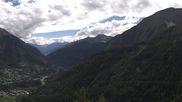 Archived webcam image showing Panoramic view: Checrouit and Courmayeur on 10 Sep 2026 at 12:22
