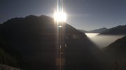 Archived webcam image showing Panoramic view: Checrouit and Courmayeur on 26 Sep 2026 at 08:13