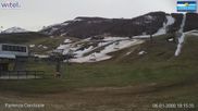 Archived webcam image showing Campo Felice - chairlift Cerchiare and t-bar lift Pista Dick on 13 Apr 2026 at 07:04
