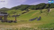 Archived webcam image showing Campo Felice - chairlift Cerchiare and t-bar lift Pista Dick on 12 Jun 2026 at 08:25