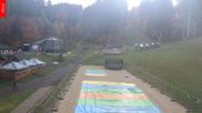 Archived webcam image showing Marianske Lazne - baste station cable car Lanovka, Czech Republic on 23 Oct 2026 at 10:00