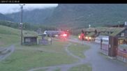 Archived webcam image showing Myrkdalen Hotel at base station chair lift Myrkdalsekspressen on 27 Jul 2026 at 00:29