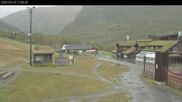 Archived webcam image showing Myrkdalen Hotel at base station chair lift Myrkdalsekspressen on 20 Sep 2026 at 18:21