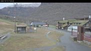 Archived webcam image showing Myrkdalen Hotel at base station chair lift Myrkdalsekspressen on 10 Oct 2026 at 18:32