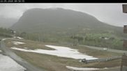Archived webcam image showing Myrkdalen at the main ticket office Myrkdalsstovo on 22 May 2026 at 08:57