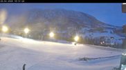 Archived webcam image showing Myrkdalen at the main ticket office Myrkdalsstovo on 26 Feb 2026 at 18:56