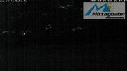 Archiviertes Webcam Bild: Bergstation Mittagbahn - Blick nach Norden am 27.10.2026 um 00:57 Uhr
