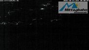 Archiviertes Webcam Bild: Bergstation Mittagbahn - Blick nach Norden am 27.10.2026 um 20:57 Uhr