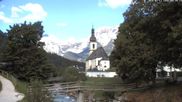 Archived webcam image showing Ramsau - Berchtesgaden - View to the St. Sebastian Church on 12 Jul 2026 at 08:06