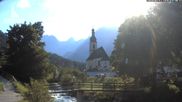 Archived webcam image showing Ramsau - Berchtesgaden - View to the St. Sebastian Church on 12 Jul 2026 at 18:06