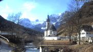 Archived webcam image showing Ramsau - Berchtesgaden - View to the St. Sebastian Church on 26 Feb 2026 at 14:42